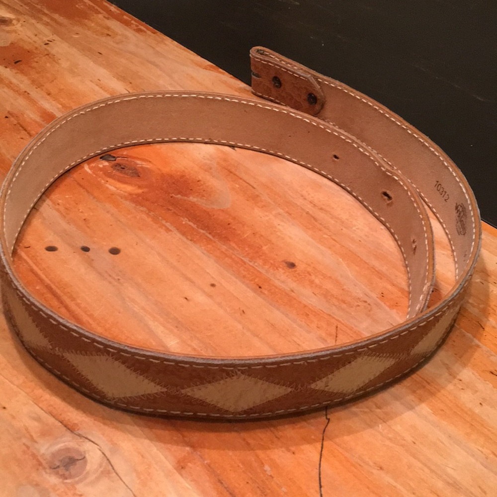 Wright leather cowboy belt stitched diamonds